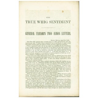 Item No: #5605 The True Whig Sentiment: General Taylor's Two Alison [sic,...