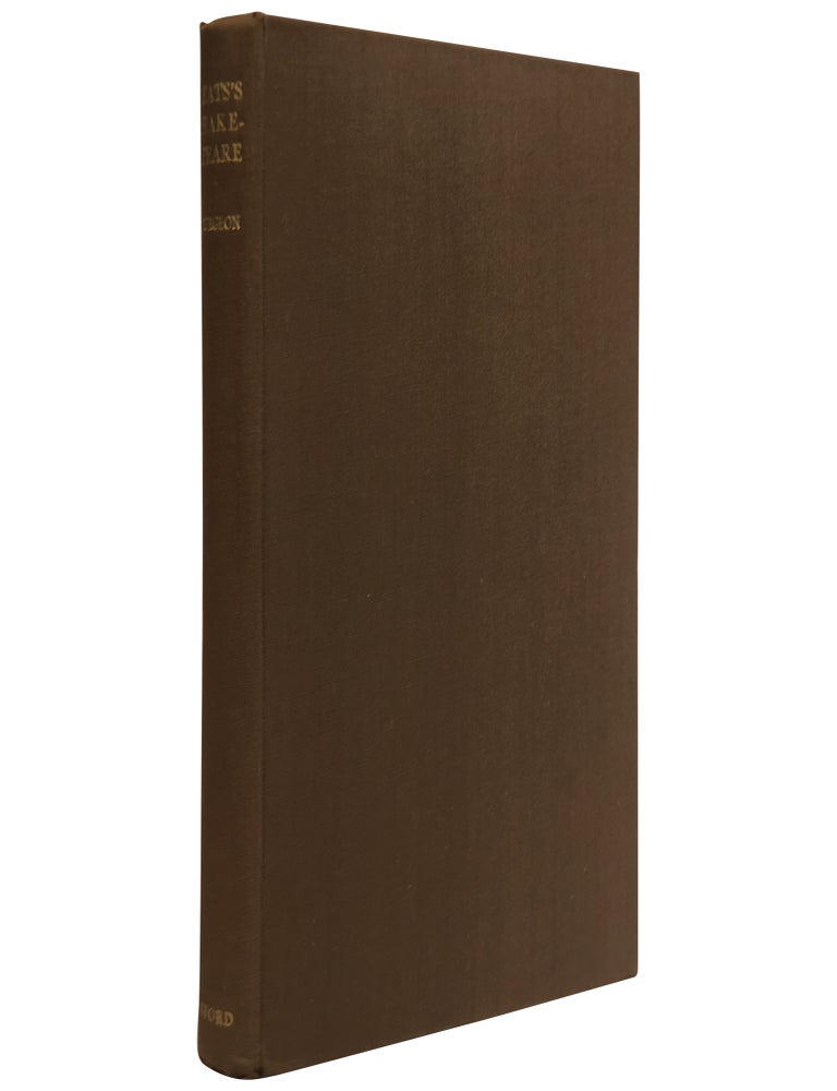 Keats's Shakespeare: A Descriptive Study Based on New Material