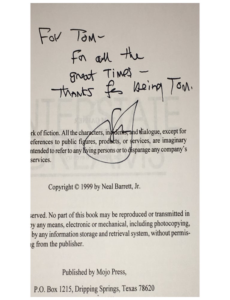 Interstate Dreams [Dedication Copy and Typescript]