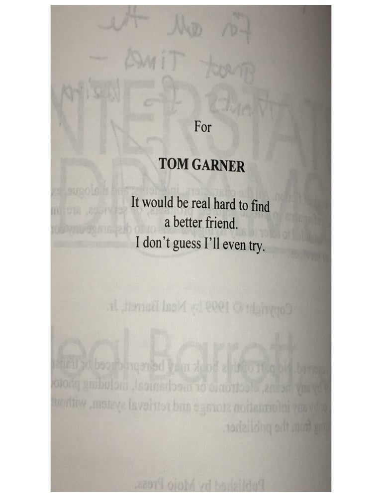 Interstate Dreams [Dedication Copy and Typescript]