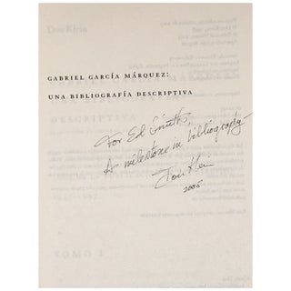 Gabriel Garcia Marquez: Una bibliografia descriptiva [Two Volumes]